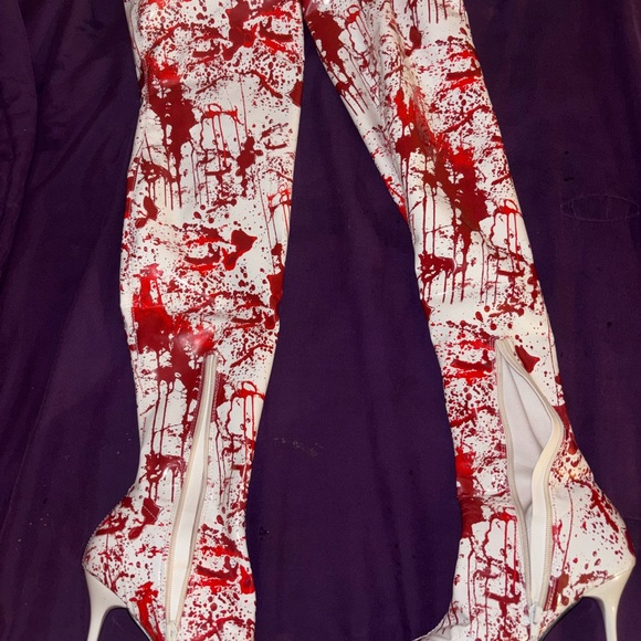 SCREAM QUEEN THIGH HIGH BOOTS - Picture 2 of 9